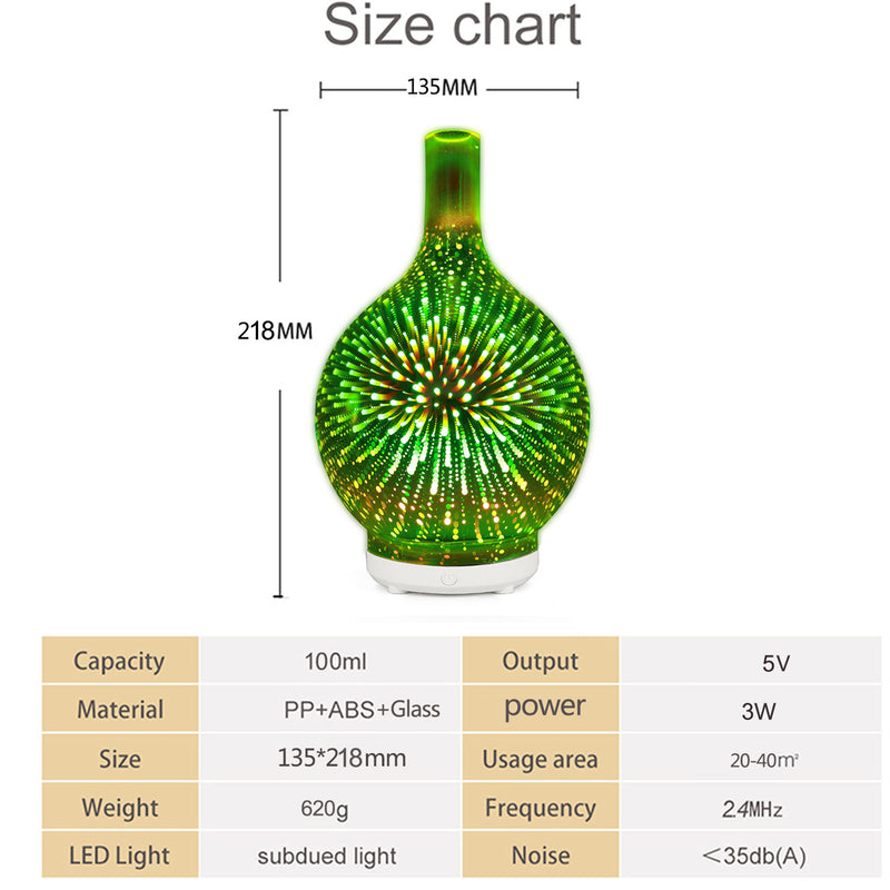5V Glass Colorful Vase Humidifier for Home and Office - SouqNoir