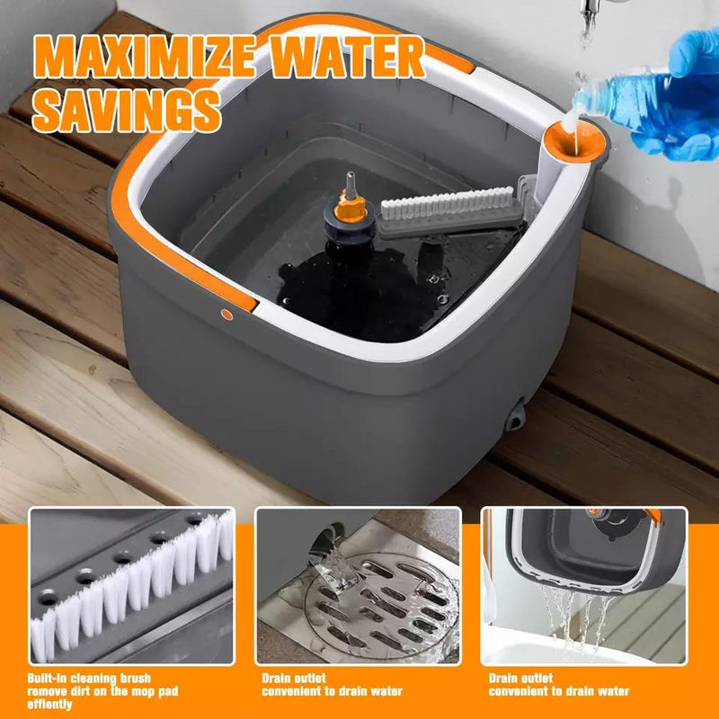 Rotating Spin Mop with Bucket for Efficient Cleaning – Model F04 - SouqNoir