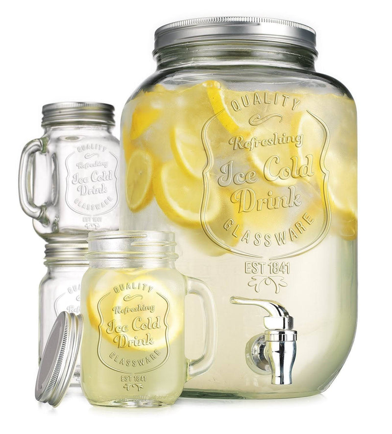 Mason Drinking Mug with Handle and Lid - SouqNoir