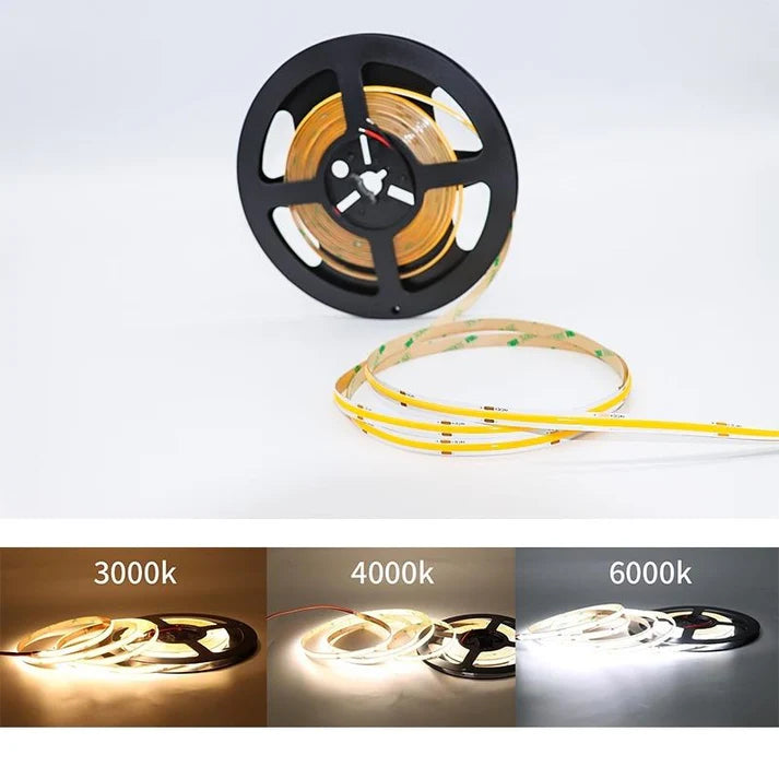 480 Color Temperature COB Neon Light Strip 24V Flexible Embedded Design - SouqNoir