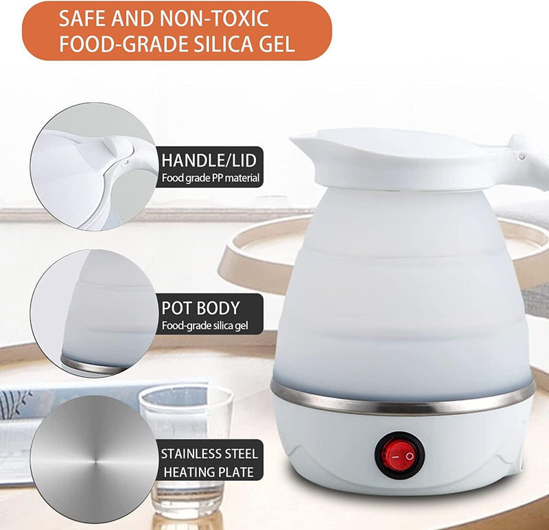 Portable Folding Electric Kettle – 600ml Travel Size - SouqNoir