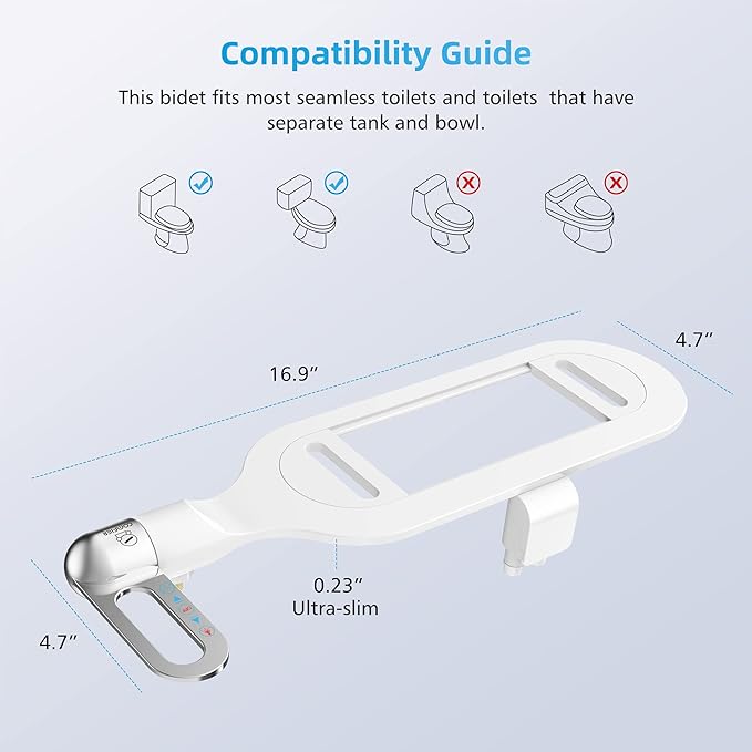 Bidet Attachment for Toilet Seat with Adjustable Water Spray - SouqNoir