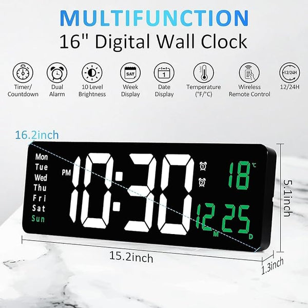Digital Wall Clock for Home and Office - SouqNoir
