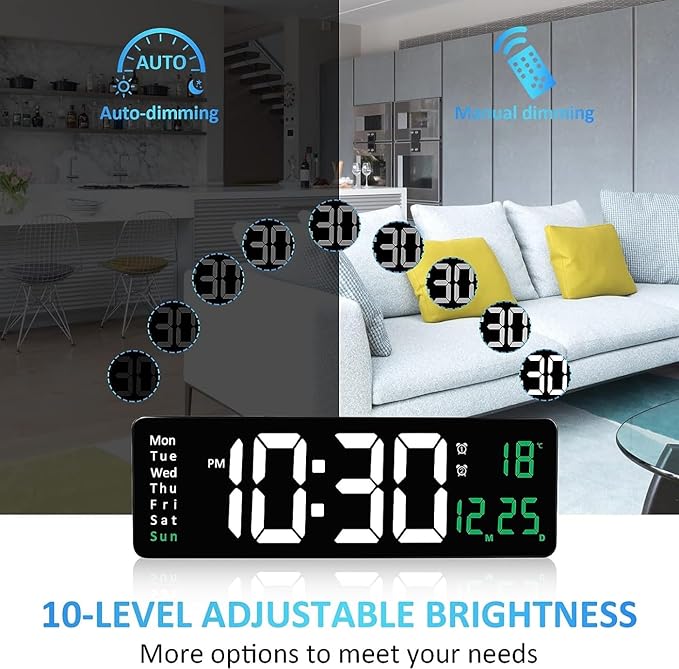 Digital Wall Clock for Home and Office - SouqNoir