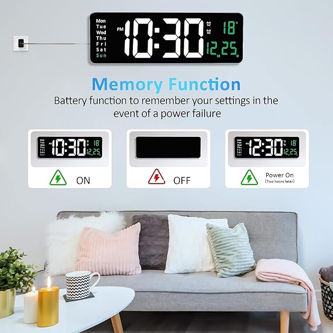 Digital Wall Clock for Home and Office - SouqNoir