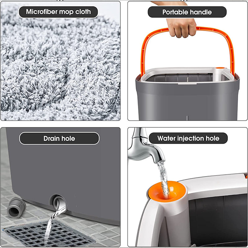 Rotating Spin Mop with Bucket for Efficient Cleaning – Model F04 - SouqNoir