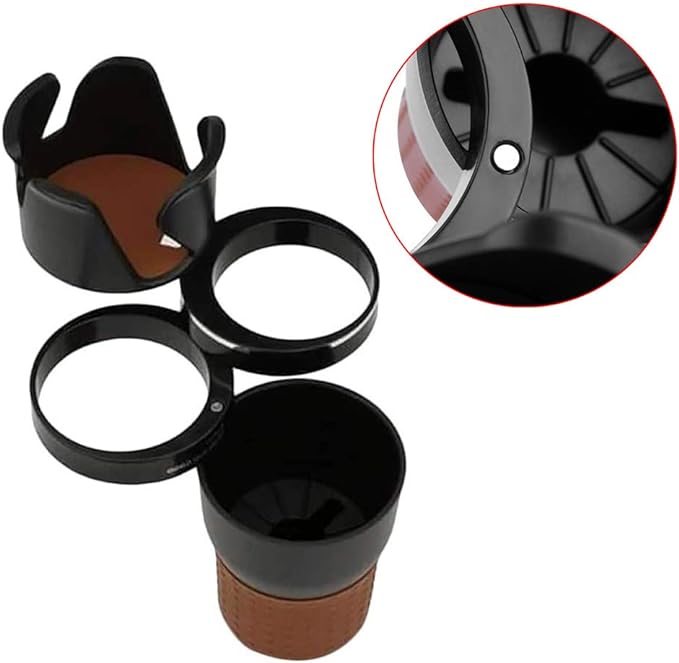 Auto Multi Cup Holder with 360° Rotating Design for Car Drinks and Small Items - SouqNoir