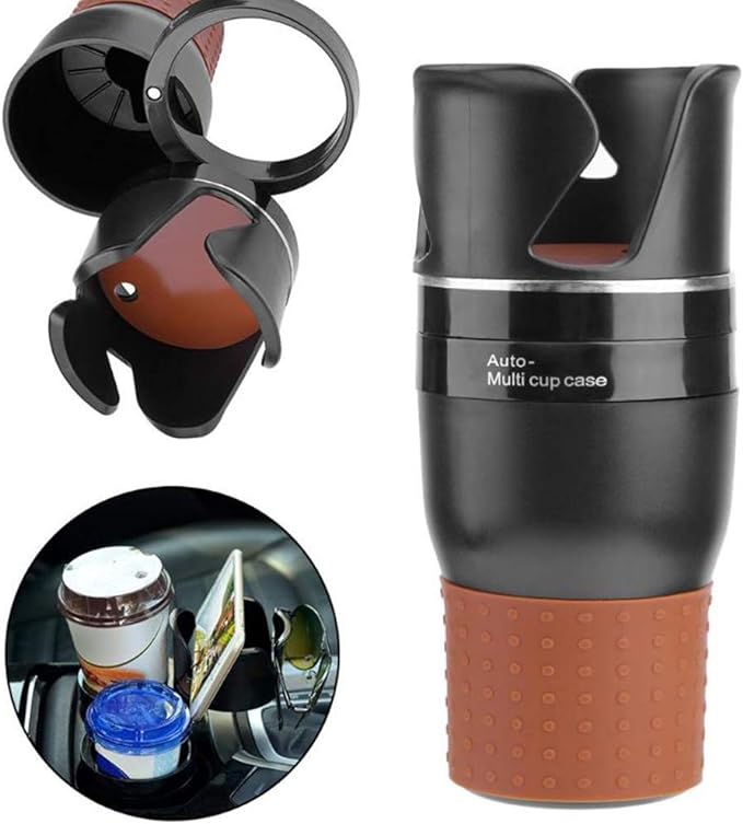 Auto Multi Cup Holder with 360° Rotating Design for Car Drinks and Small Items - SouqNoir