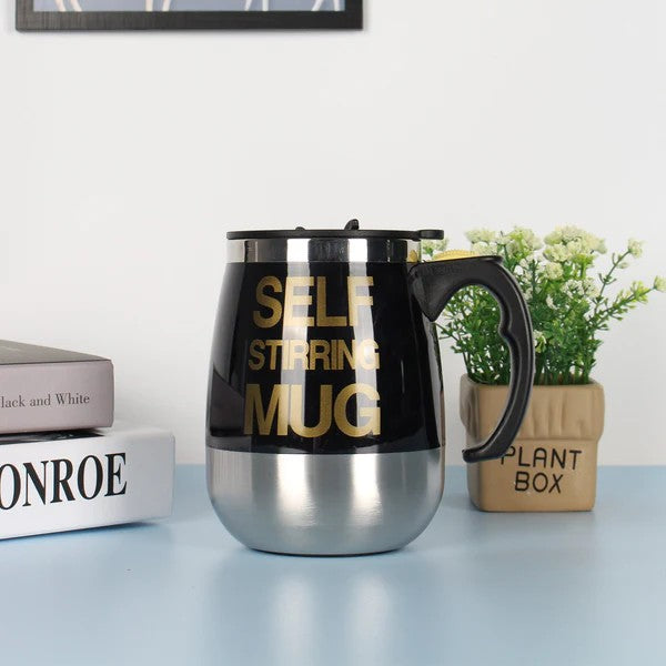 Electric Self-Stirring Coffee Mug – Stainless Steel Automatic Mixing Cup for Home, Office, Travel, and Milk Frothing