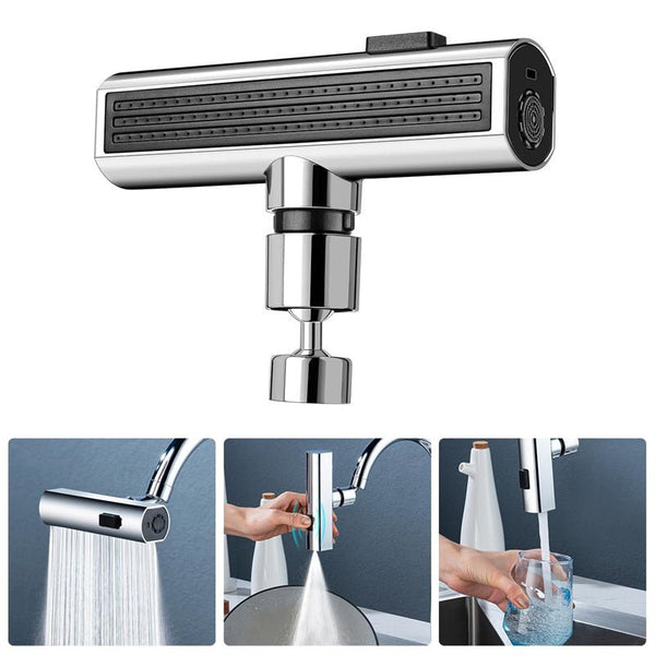 Kitchen Faucet Waterfall Outlet – Splash Proof Rotating Bubbler Multifunctional Water Nozzle Extension - SouqNoir