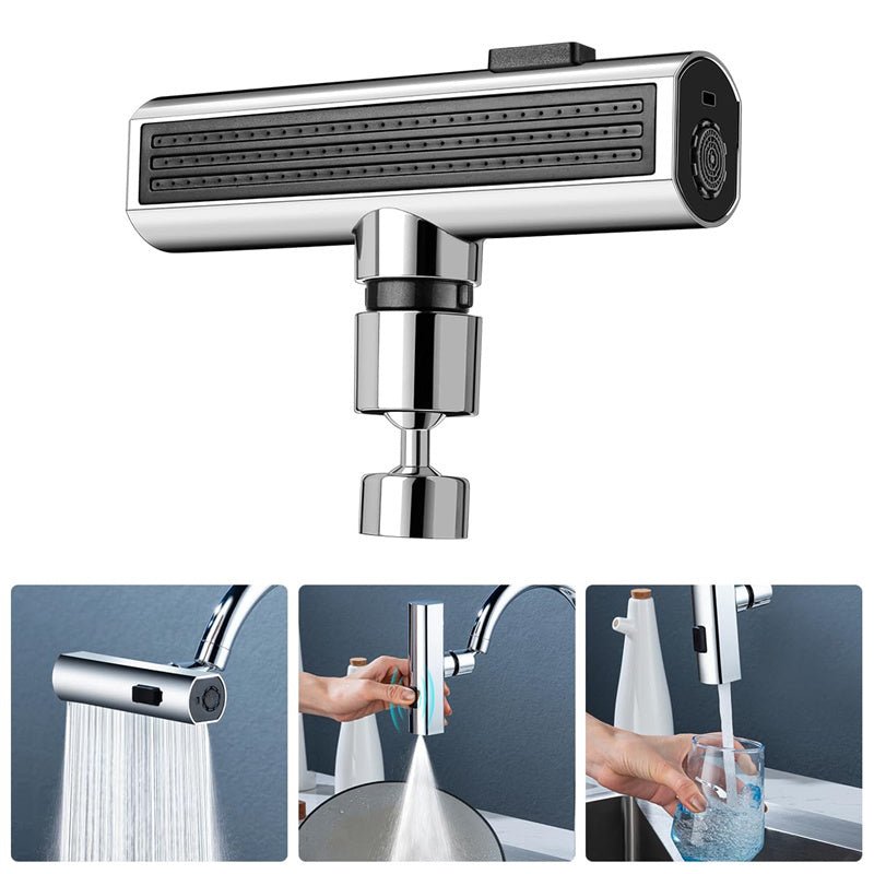 Kitchen Faucet Waterfall Outlet – Splash Proof Rotating Bubbler Multifunctional Water Nozzle Extension - SouqNoir
