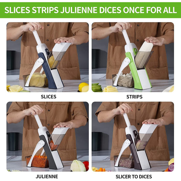Manual Vegetable Cutter – 4-in-1 Mandoline Slicer with Adjustable Thickness - SouqNoir