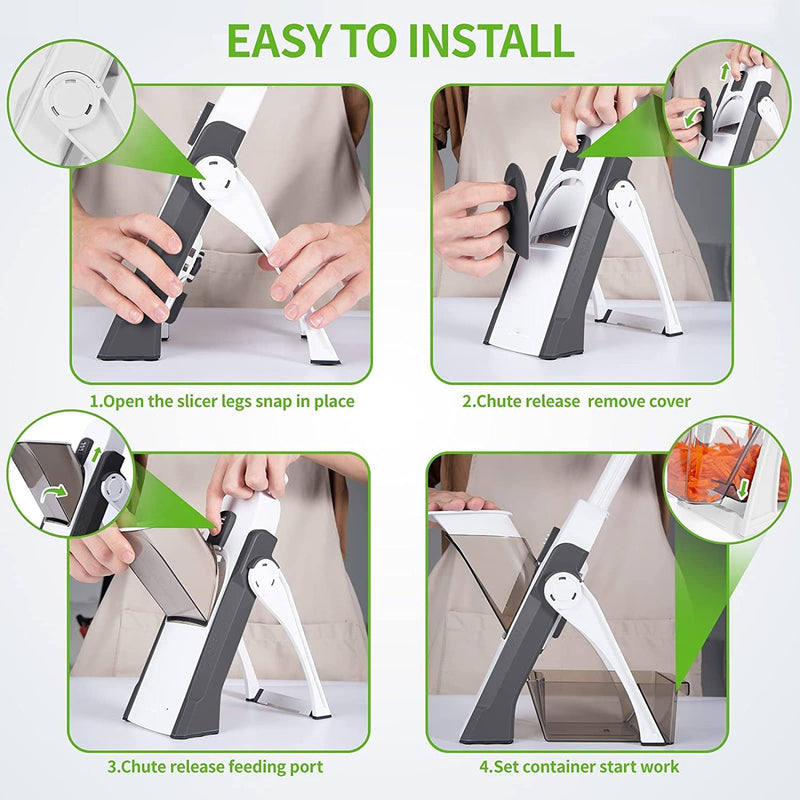 Manual Vegetable Cutter – 4-in-1 Mandoline Slicer with Adjustable Thickness - SouqNoir