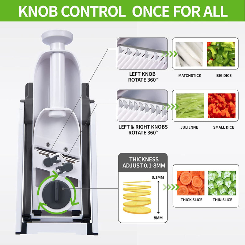 Manual Vegetable Cutter – 4-in-1 Mandoline Slicer with Adjustable Thickness - SouqNoir