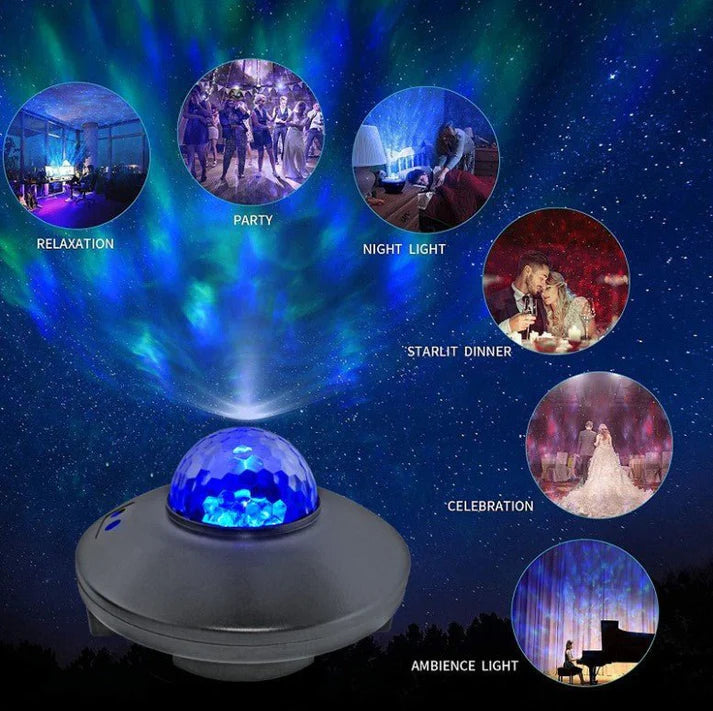 Bluetooth Starry Sky Watermark Light with Voice Control and Laser Effect - SouqNoir
