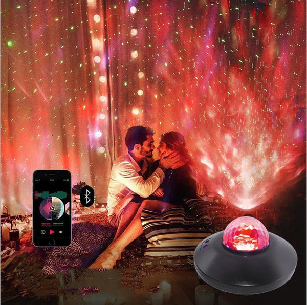 Bluetooth Starry Sky Watermark Light with Voice Control and Laser Effect - SouqNoir