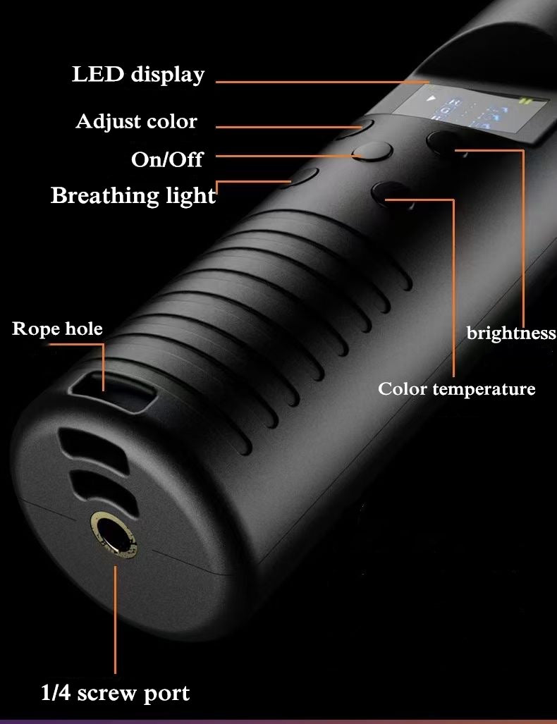 LED Handheld Light Stick for Photography with Adjustable Temperature and Ice Light Effect - SouqNoir