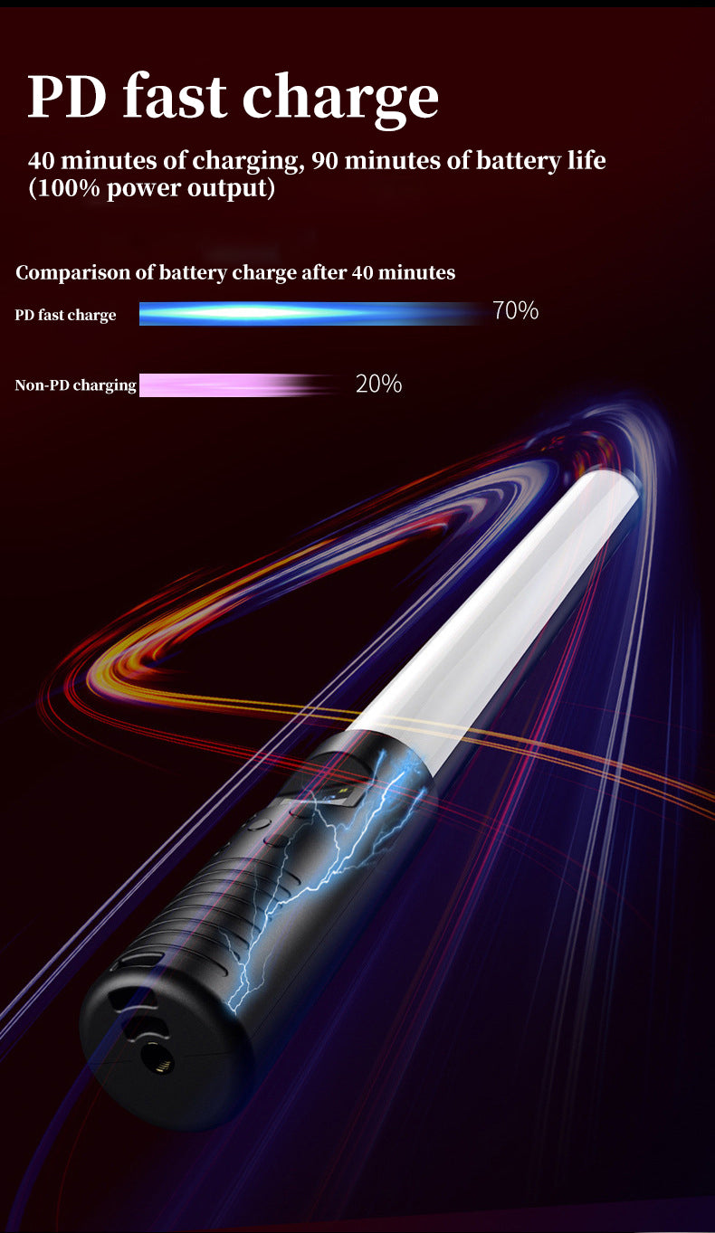 LED Handheld Light Stick for Photography with Adjustable Temperature and Ice Light Effect - SouqNoir