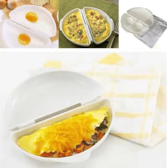 Egg & Omelet Wave – Microwave Omelet Maker with Poaching Egg Insert - SouqNoir