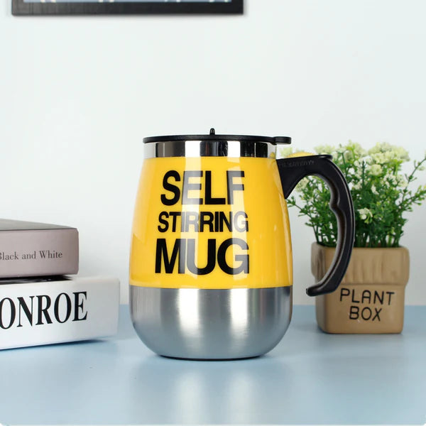 Electric Self-Stirring Coffee Mug – Stainless Steel Automatic Mixing Cup for Home, Office, Travel, and Milk Frothing