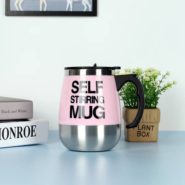 Electric Self-Stirring Coffee Mug – Stainless Steel Automatic Mixing Cup for Home, Office, Travel, and Milk Frothing