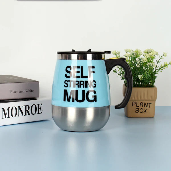 Electric Self-Stirring Coffee Mug – Stainless Steel Automatic Mixing Cup for Home, Office, Travel, and Milk Frothing
