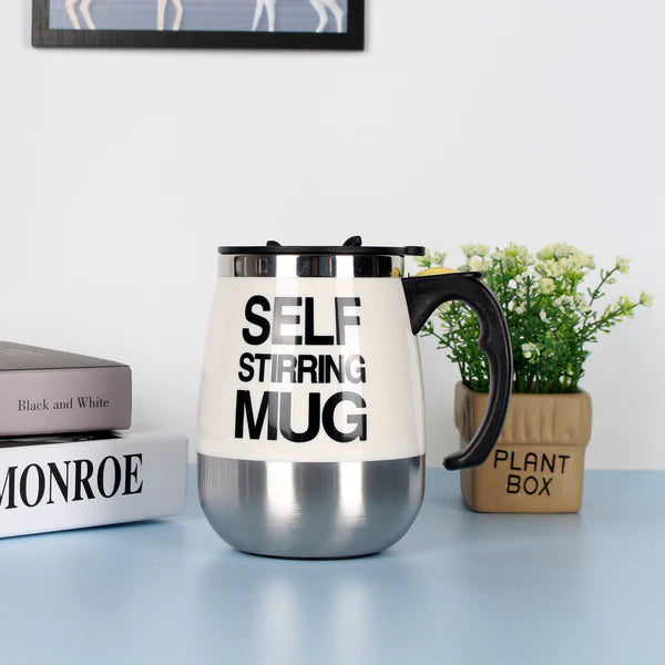 Electric Self-Stirring Coffee Mug – Stainless Steel Automatic Mixing Cup for Home, Office, Travel, and Milk Frothing