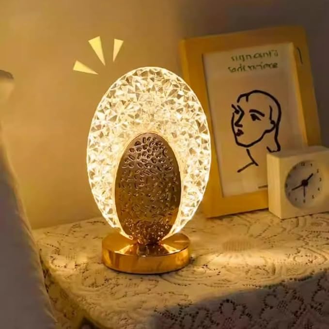 Luxury Oval-Shaped Crystal LED Accent Lamp - SouqNoir