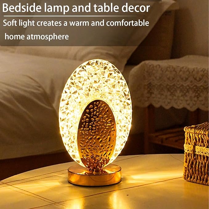 Luxury Oval-Shaped Crystal LED Accent Lamp - SouqNoir